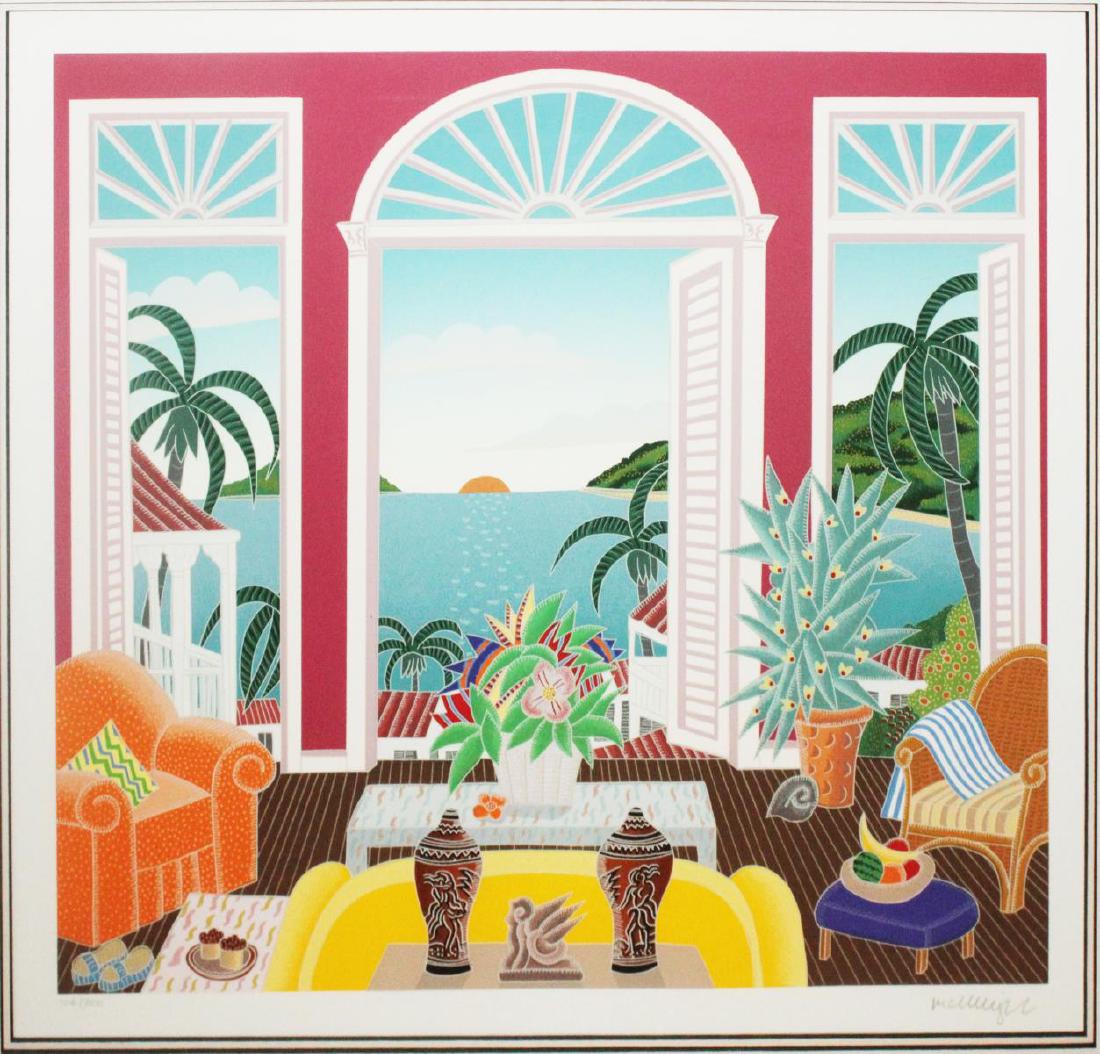 Thomas McKnight - Untitled (View of Paradise): Artist: Thomas McKnight Title: Untitled (View of Paradise) Dimensions: 17in. by 18in. Edition: From the rare limited edition Medium: Original silkscreen on paper Co