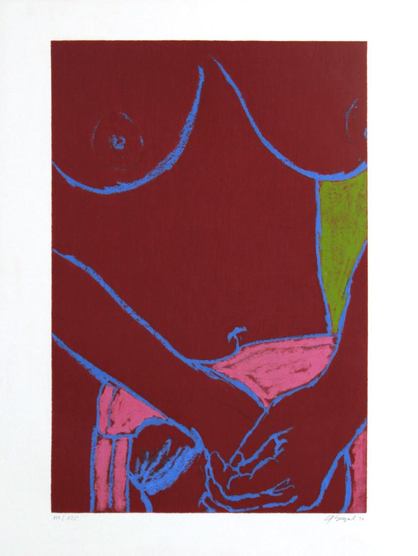 George Segal - Red Nude: Artist: George Segal Title: Red Nude Year: 1970 Dimensions: 29in. by 19.6in. Edition: 111 from the limited edition of 125 Medium: Original lithograph on paper</