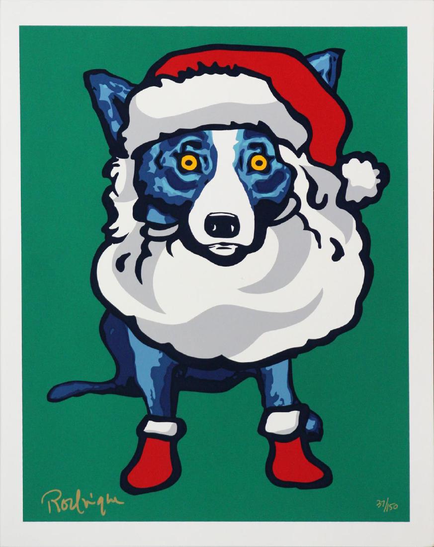 George Rodrigue - Ho Ho Ho: Artist: George Rodrigue Title: Ho Ho Ho Year: 2000 Dimensions: 20in. by 16in. Edition: From the rare limited edition of 150 Medium: Original serigraph on paper<
