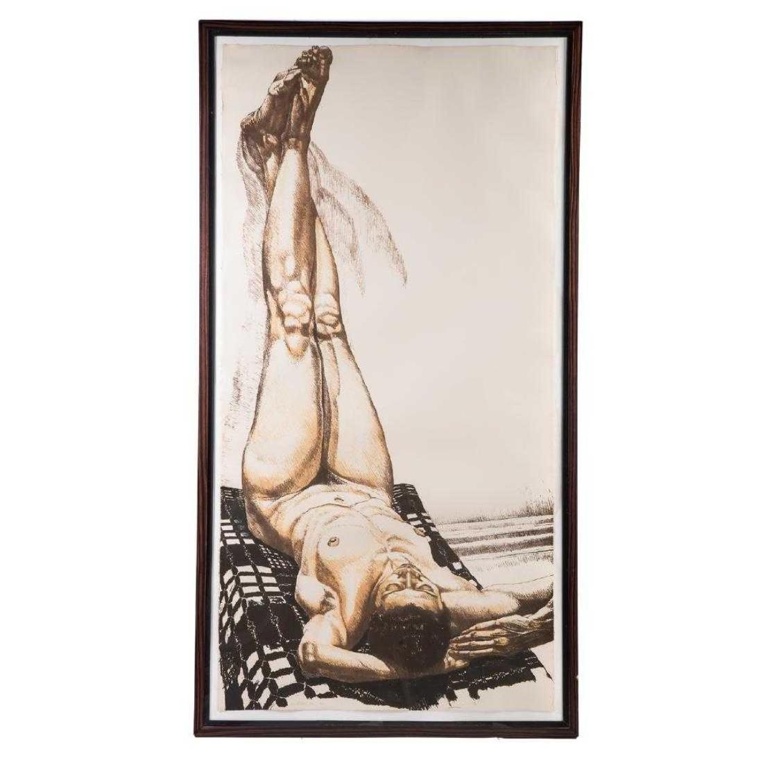 Philip Pearlstein - Female Nude with Legs Up: Artist: Philip Pearlstein Title: Female Nude with Legs Up Year: 1976 Dimensions: 72in. by 36in. Edition: 10 from the rare limited edition of 13 Medium: Original