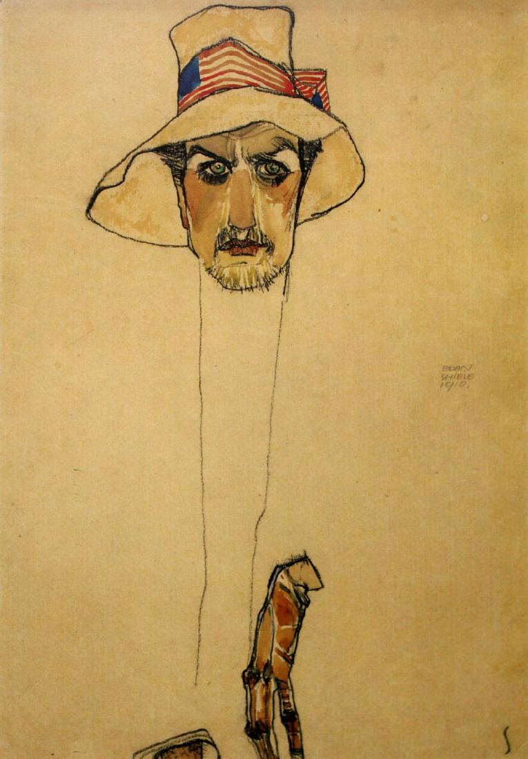 Egon Schiele - Portrait of Erwin Dominilk Osen: Artist: Egon Schiele Title: Portrait of Erwin Dominilk Osen Year: 1985 Dimensions: 27in. by 19.25in. Edition: 412 from the rare limited edition of 1000 Publisher:</