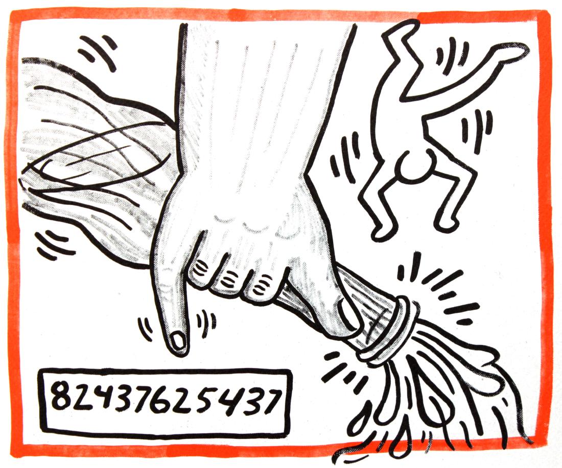 Keith Haring - Untitled: Artist: Keith Haring Title: Untitled Year: 1990 Dimensions: 8.75in. by 10.25in. Edition: From the rare limited edition of 500 Publisher: Bebert Publishing House