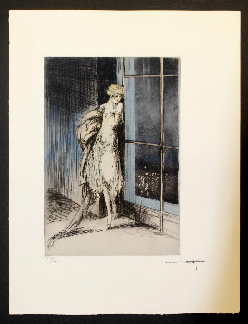 Louis Icart - Untitled: Artist: Louis Icart Title: Untitled Year: 1945 Dimensions: 9.75in. by 12.75in. Edition: Number 255 from the rare limited edition of 500 Publisher: Editions Egix