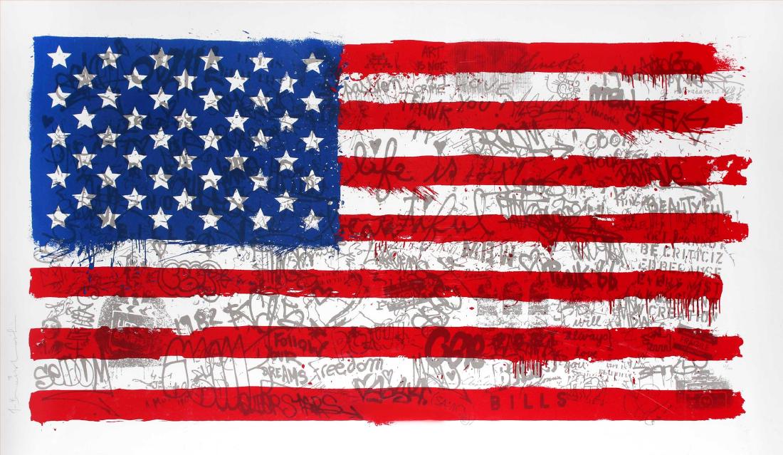 Mr. Brainwash - American Flag: Artist: Mr. Brainwash Title: American Flag Year: 2016 Dimensions: 24in. by 42in. Edition: From the limited eition of 126 Medium: Original serigraph on paper
