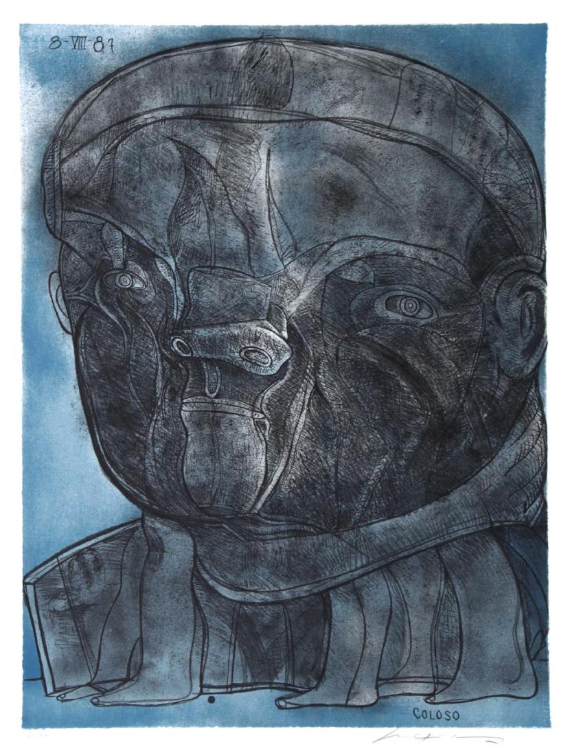 Jose Luis Cuevas - Coloso: Artist: Jose Luis Cuevas Title: Coloso Year: 1988 Dimensions: 35in. by 27in. Edition: From the rare limited edition of 300 Suite: Olympic Memories Portfolio