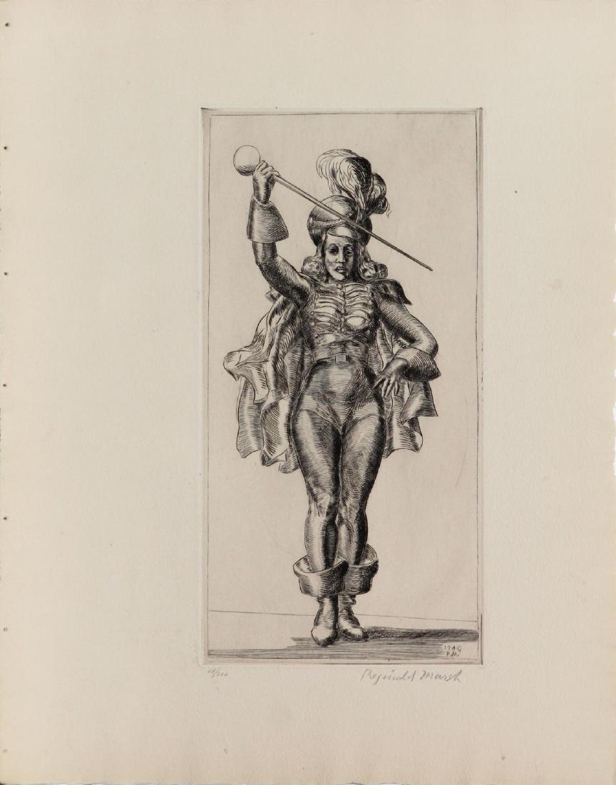 Reginald Marsh - Drum Majorette: Artist: Reginald Marsh Title: Drum Majorette Year: 1947 Dimensions: 16 1/2in. by 13in. Edition: 64 from the rare limited edition of 300 Publisher: Laurel Galle