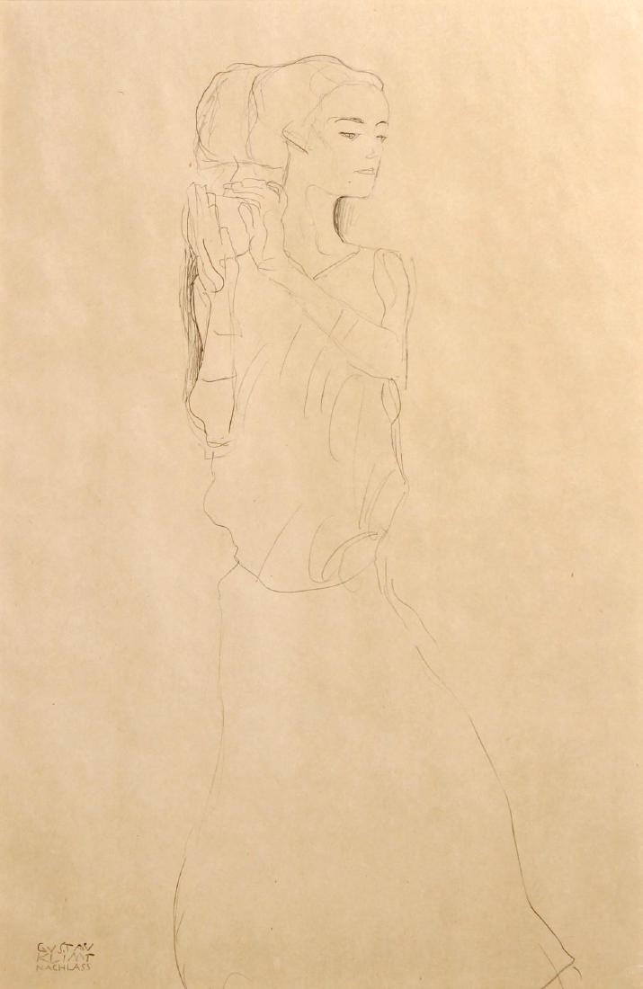 Gustav Klimt - Woman in Gown: Artist: Gustav Klimt Title: Woman in Gown Year: 1985 Dimensions: 21.5in. by 14.5in. Edition: From the rare limited edition of 1000 Publisher: Akademische Druck-