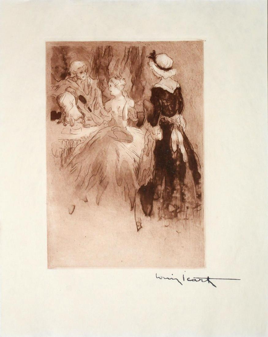 Louis Icart - Maid Service: Artist: Louis Icart Title: Maid Service Year: 1946 Dimensions: 11in. by 8.5in. Edition: From the rare limited edition of 125 Publisher: Claude Prosper de Crebil
