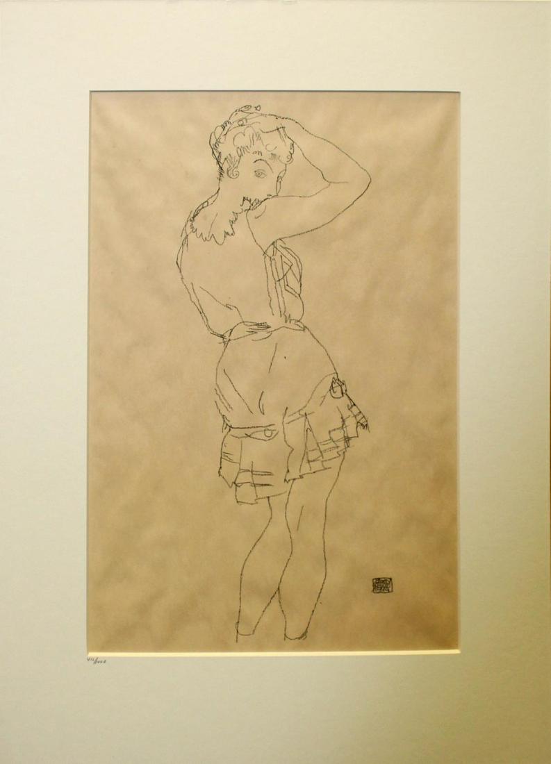 Egon Schiele - Untitled Girl in Skirt (1 of 2)