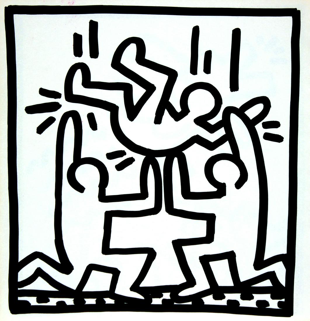 Keith Haring - Untitled from "Tony Shafrazi" portfolio: Artist: Keith Haring Title: Untitled from "Tony Shafrazi" portfolio Year: 1982 Dimensions: 9.3in. by 9.3in. Edition: From the limited edition of 2000 Publisher: