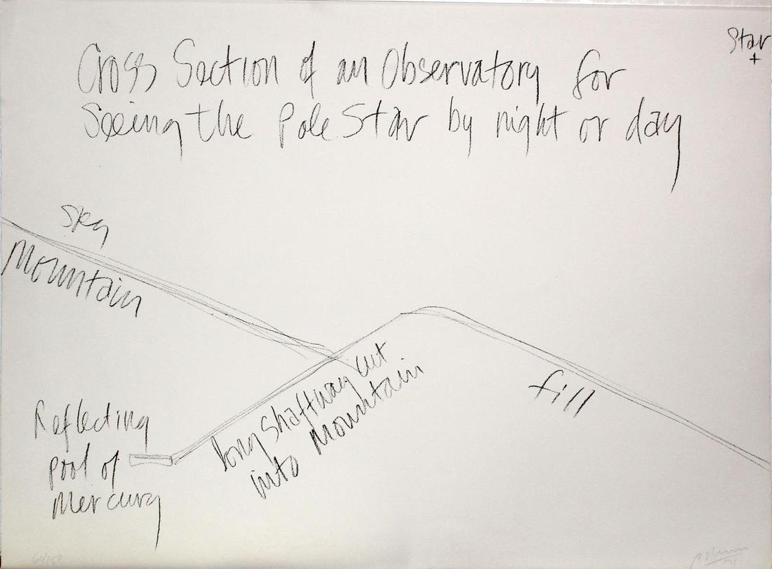 Robert Morris - Cross Section of an ObservatoRY: Artist: Robert Morris Title: Cross Section of an ObservatoRY Year: 1971 Dimensions: 18in. by 24in. Edition: From the rare limited edition of 150 Suite: The Arti