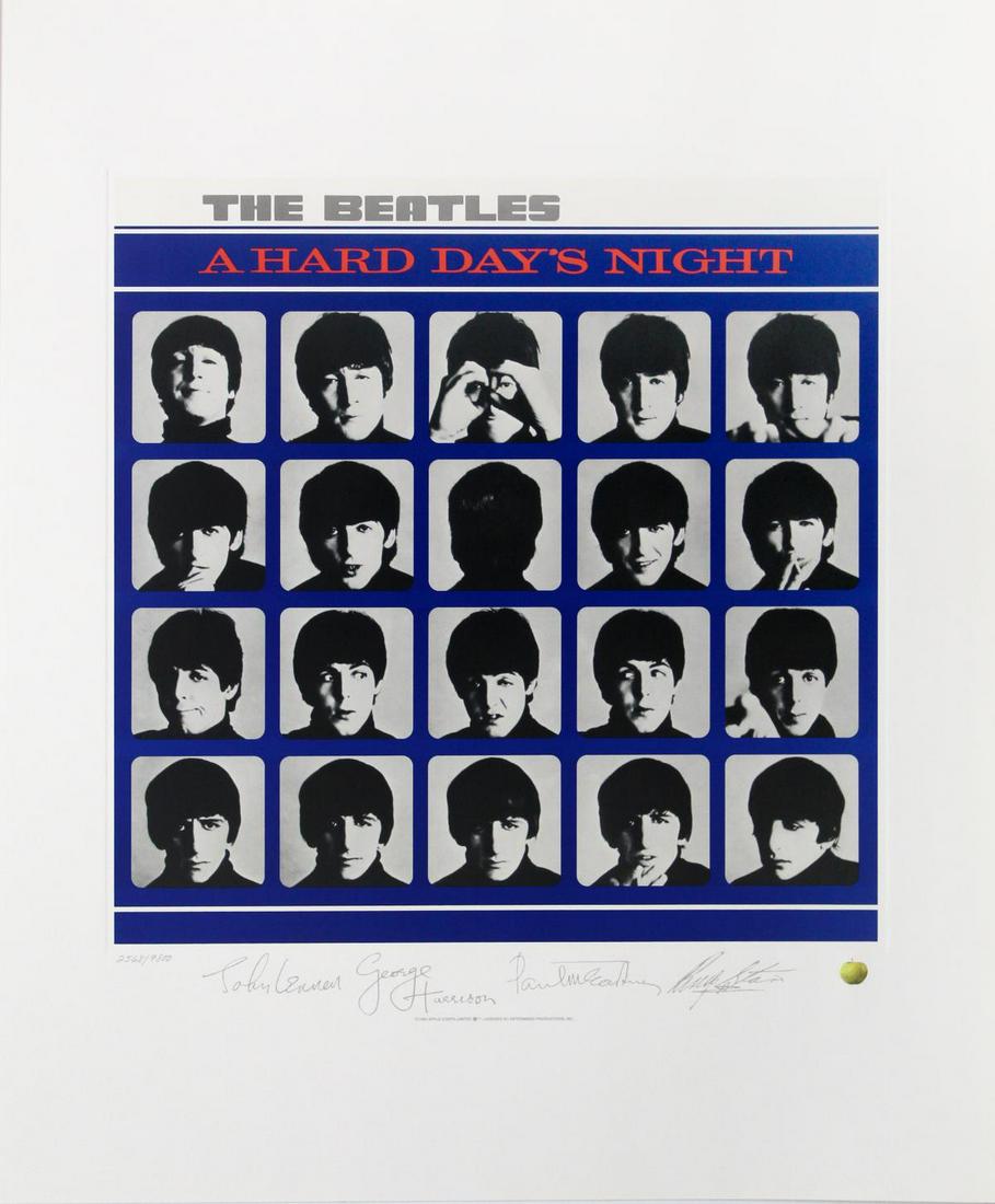 The Beatles - A Hard Days Night: Artist: The Beatles Title: A Hard Days Night Year: 1993 Dimensions: 22.5in. by 26.5in. Edition: From the limited edition of 9800 Publisher: Apple Corps Limited<