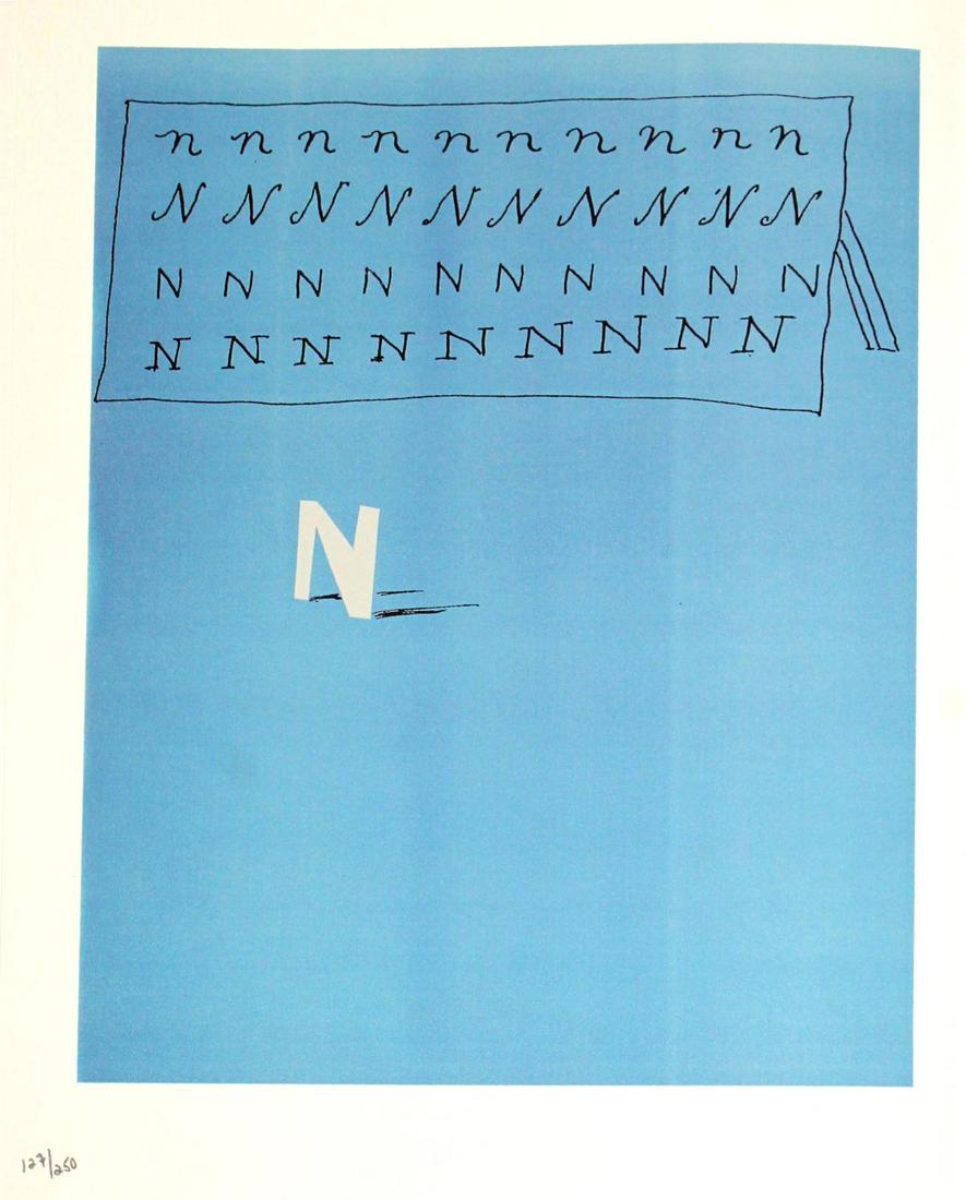 David Hockney - Letter N from "Hockney's Alphabet": Artist: David Hockney Title: Letter N from "Hockney's Alphabet" Year: 1991 Dimensions: 12 5/8in. by 9 5/8in. Edition: From the rare limited edition of 300 Publisher