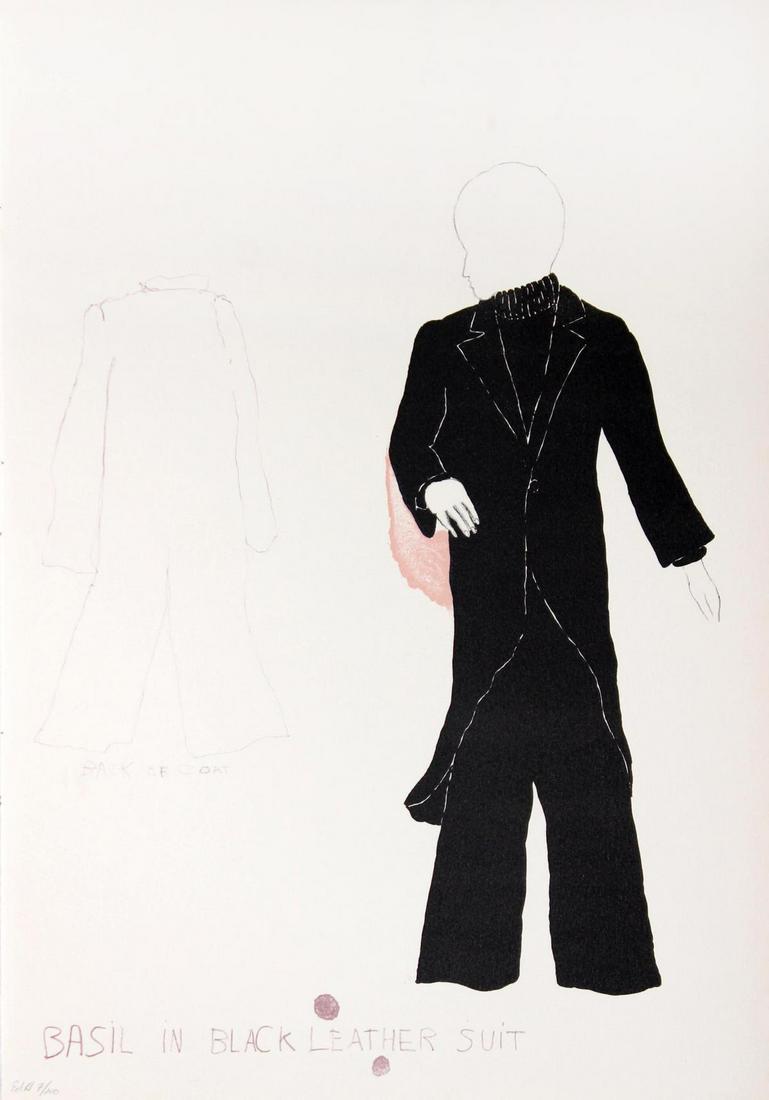 Jim Dine - Basil in Black Leather Suit: Artist: Jim Dine Title: Basil in Black Leather Suit Year: 1968 Dimensions: 18in. by 12.75in. Edition: B7 from the limited edition of 200 Publisher: Petersburg