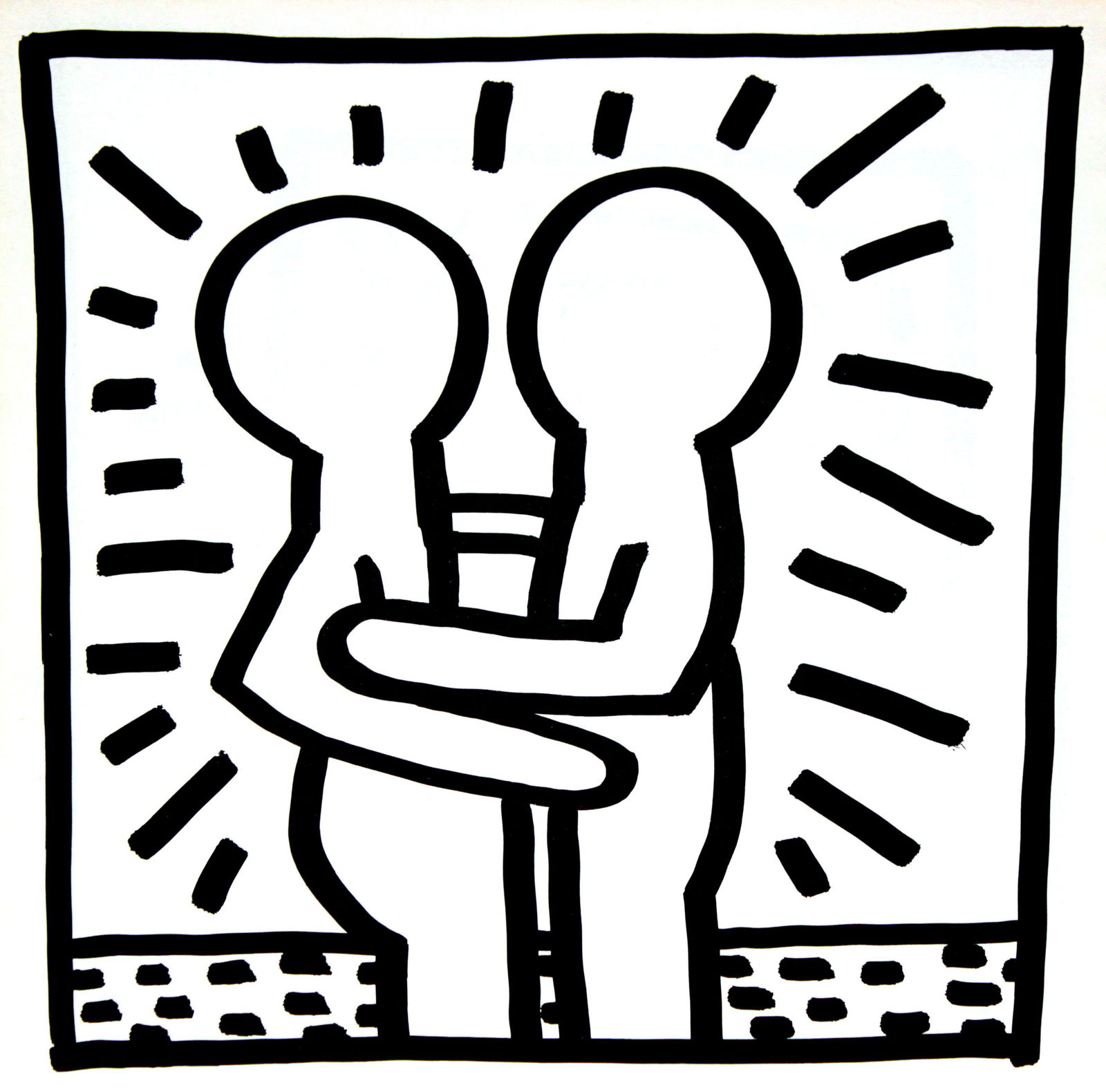 Keith Haring - Untitled from "Tony Shafrazi" portfolio: Artist: Keith Haring Title: Untitled from "Tony Shafrazi" portfolio Year: 1982 Dimensions: 9.3in. by 9.3in. Edition: From the limited edition of 2000 Publisher: