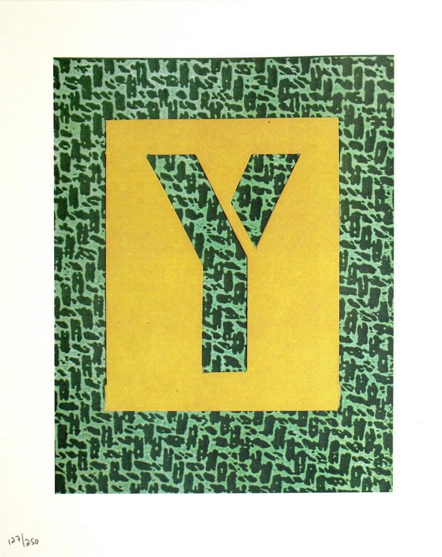 David Hockney - Letter Y from "Hockney: Artist: David Hockney Title: Letter Y from "Hockney's Alphabet" Year: 1991 Dimensions: 12 5/8in. by 9 5/8in. Edition: From the rare limited numbered edition of 250