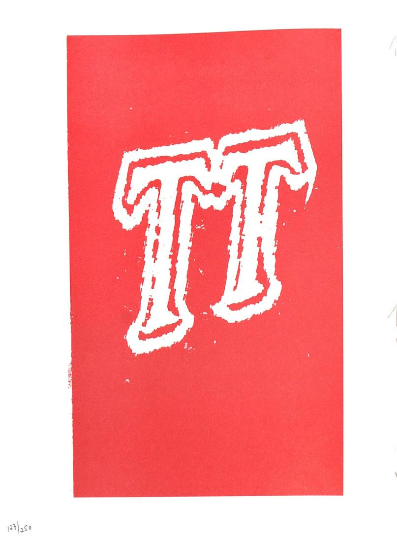 David Hockney - Letter T from "Hockney: Artist: David Hockney Title: Letter T from "Hockney's Alphabet" Year: 1991 Dimensions: 12 5/8in. by 9 5/8in. Edition: From the rare limited edition of 300 Publisher