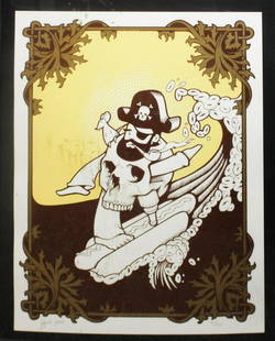 Jeremy Fish - Pirate: Artist: Jeremy Fish Title: Pirate Year: 2005 Dimensions: 14in. by 11in. Edition: From the limited edition of 100 Medium: original silkscreen on heavu paper