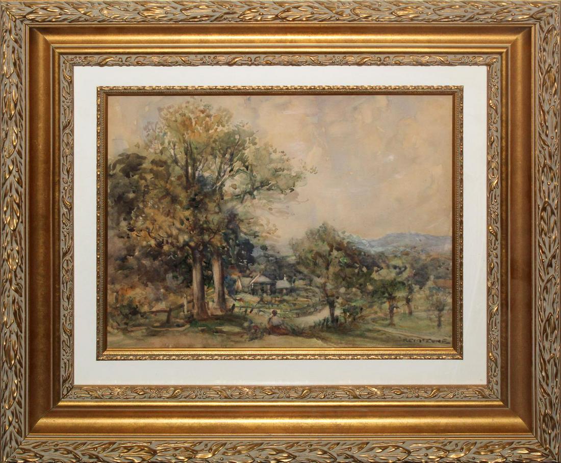 Robert Ernest McEune - Figures Just Outside a Rural (1 of 2)