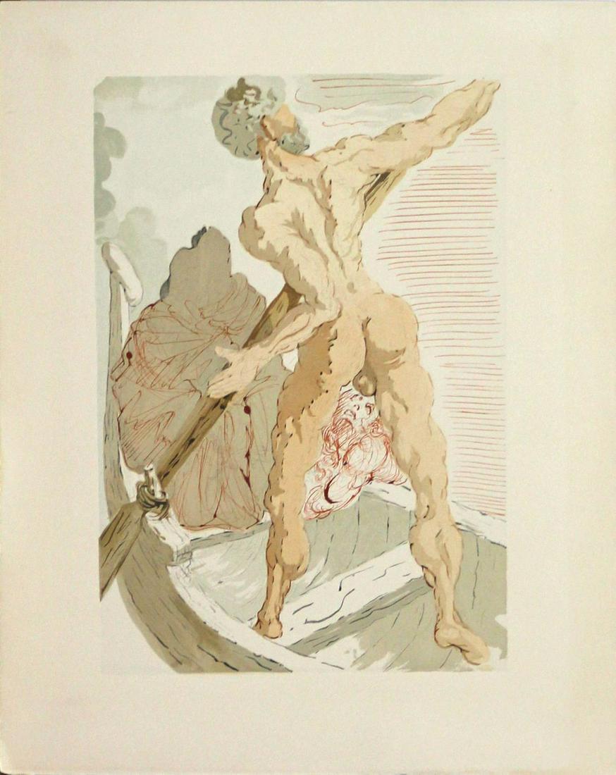 Salvador Dali - Charon and the Shore of Archeron: Artist: Salvador Dali Title: Charon and the Shore of Archeron Year: 1964 Dimensions: 13in. by 10in. Edition: From the rare limited edition Publisher: Les Heures