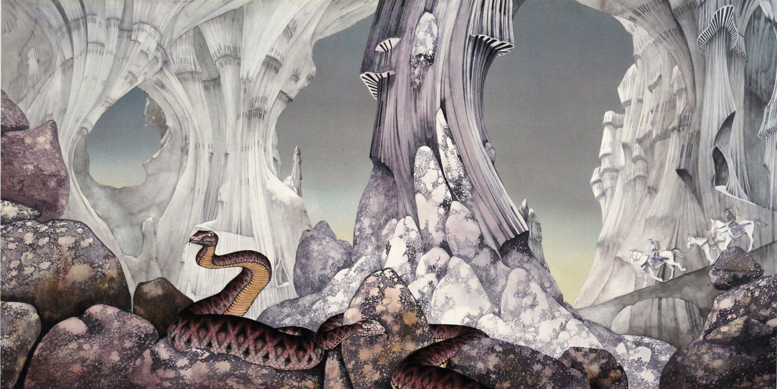 Roger Dean - Relayer (Yes Album Cover Print): Artist: Roger Dean Title: Relayer (Yes Album Cover Print) Dimensions: 21 1/2in. by 33 1/2in. Edition: From the rare limited edition Medium: Original lithograph on paper