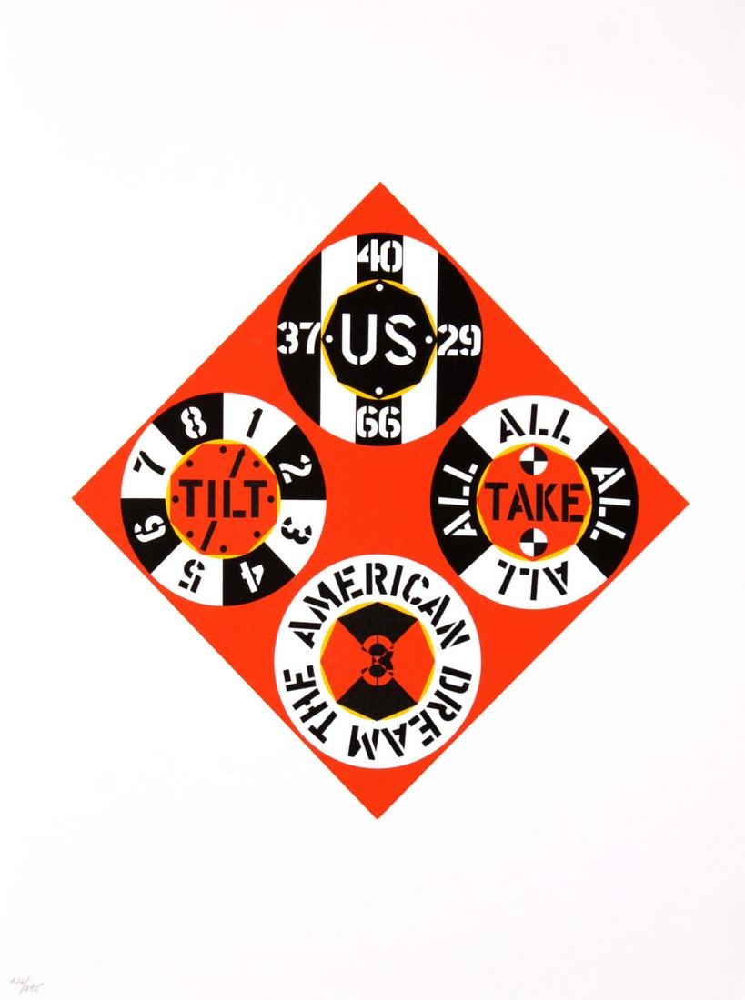 Robert Indiana - The American Dream 12: Artist: Robert Indiana Title: The American Dream 12 Year: 1997 Dimensions: 22.5in. by 17.5in. Edition: From the limited edition of 395 Publisher: Marco Fine Arts Contempora