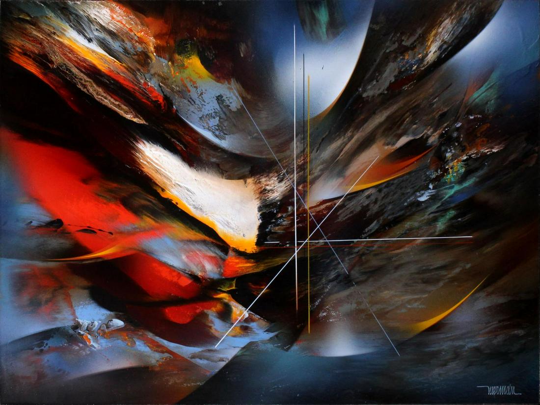 Leonardo Nierman - Shipwreck: Artist: Leonardo Nierman Title: Shipwreck Year: 1997 Dimensions: 23 1/2in. by 31 12in. Edition: A unique and original work of art Medium: Original oil on board Con