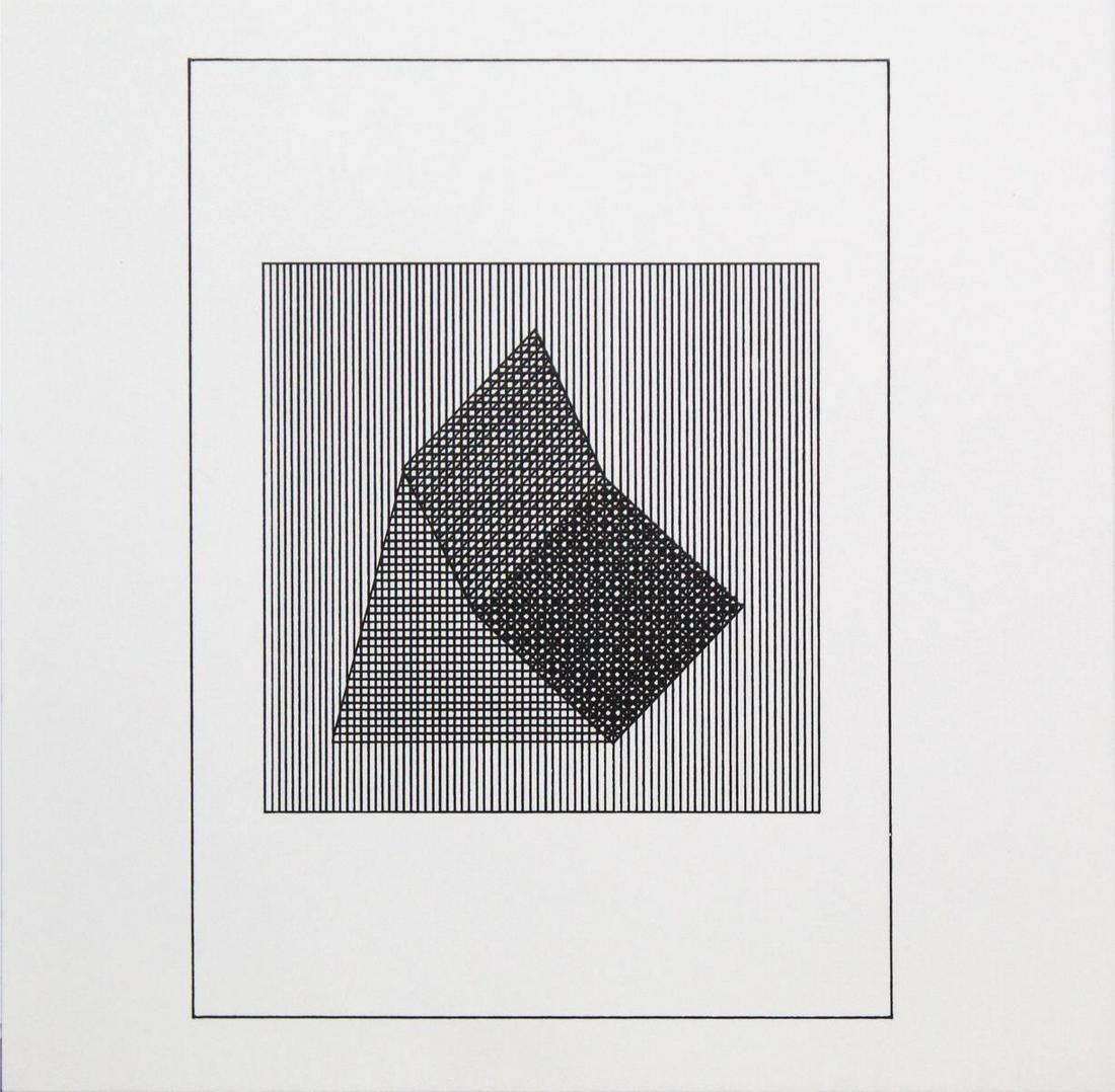 Sol Lewitt - Untitled from the Suite "Ficciones": Artist: Sol Lewitt Title: Untitled from the Suite "Ficciones" Year: 1984 Dimensions: 8in. by 8in. Edition: From the rare limited edition Publisher: Mackenzie-Ha