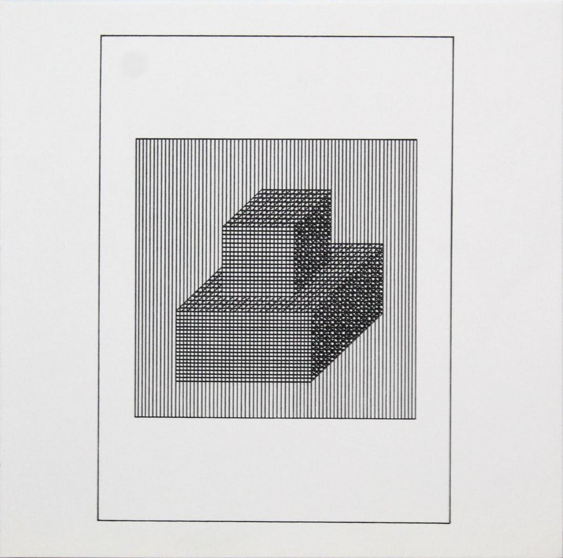 Sol Lewitt - Untitled from the Suite "Ficciones": Artist: Sol Lewitt Title: Untitled from the Suite "Ficciones" Year: 1984 Dimensions: 8in. by 8in. Edition: From the rare limited edition Publisher: Mackenzie-Ha