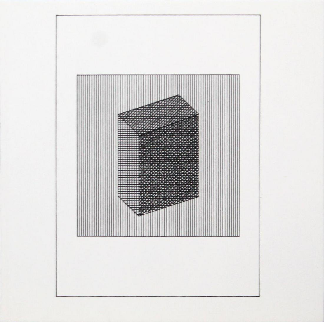 Sol Lewitt - Untitled from the Suite "Ficciones": Artist: Sol Lewitt Title: Untitled from the Suite "Ficciones" Year: 1984 Dimensions: 8in. by 8in. Edition: From the rare limited edition Publisher: Mackenzie-Ha