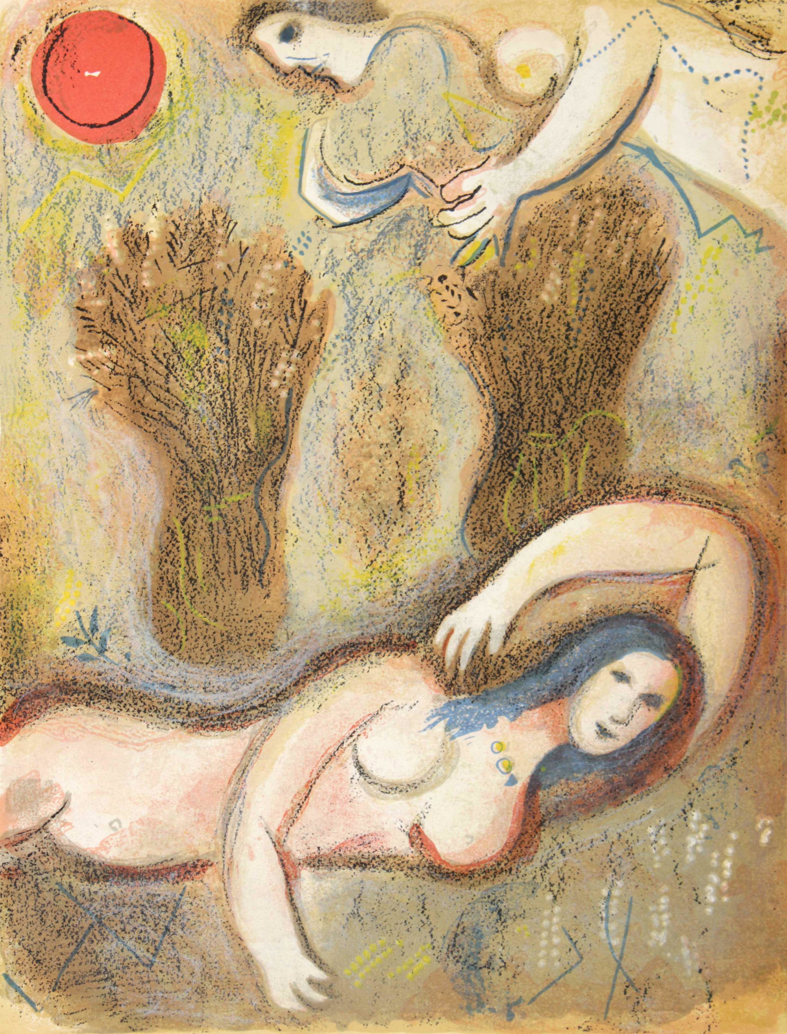 Marc Chagall - Boaz Wakes Up and Sees Ruth at his Feet (1 of 2)