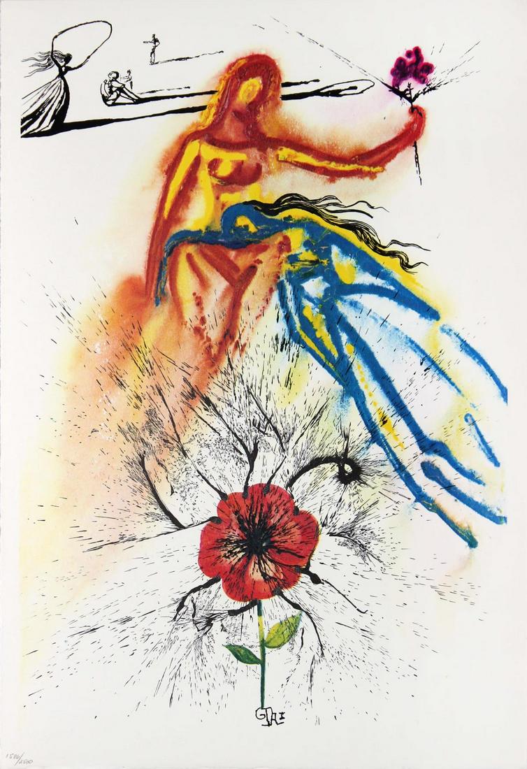 Salvador Dali - Alice's Evidence: Artist: Salvador Dali Title: Alice's Evidence Year: 1969 Dimensions: 15.6in. by 10.5in. Edition: From the limited edition of 2500 Publisher: Maecenas Press-Random House New