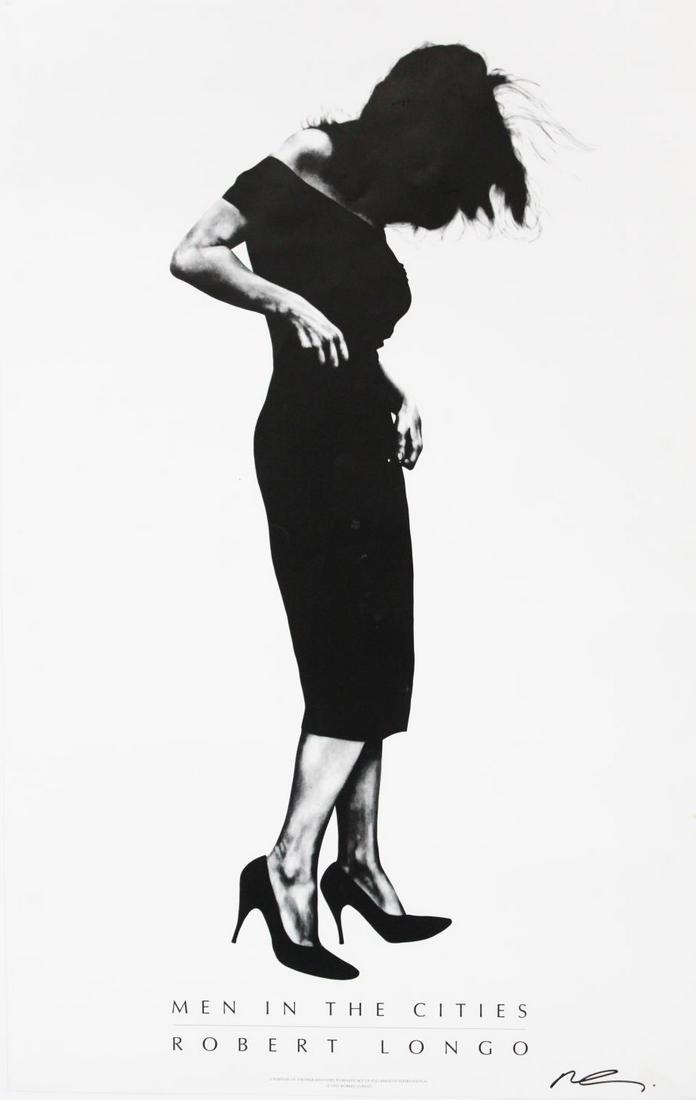 Robert Longo - Men In the Cities: Artist: Robert Longo Title: Men In the Cities Year: 1991 Dimensions: in. by in. Medium: Lithograph on paper Condition: some wear sold as is Signature