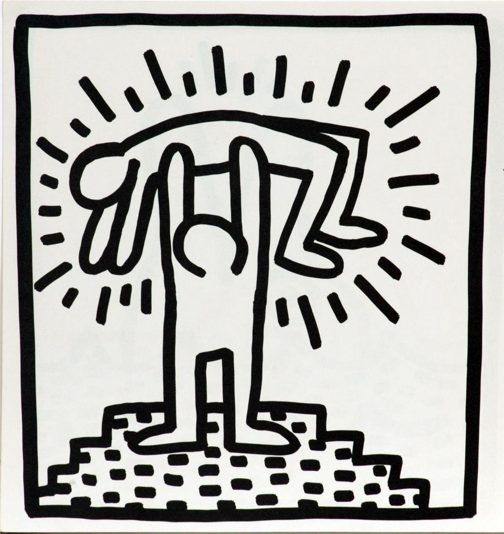 Keith Haring - Untitled from "Tony Shafrazi" portfolio: Artist: Keith Haring Title: Untitled from "Tony Shafrazi" portfolio Year: 1982 Dimensions: 9in. by 9in. Edition: From the limited edition of 2000 Publisher: Tony Shafrazi G