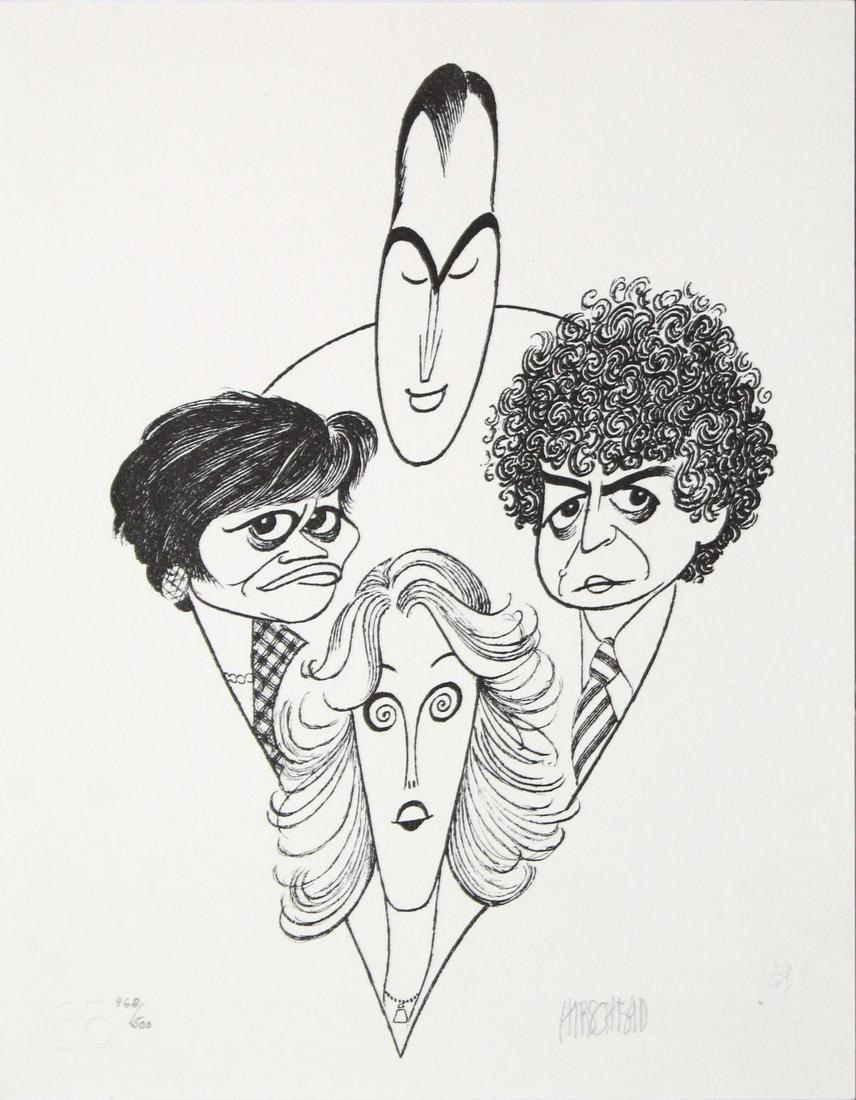 Al Hirschfeld - The Four Chiefs: Artist: Al Hirschfeld Title: The Four Chiefs Year: 1991 Dimensions: 8.5in. by 11in. Edition: 468 from the rare limited edition of 500 Medium: Original lithograp