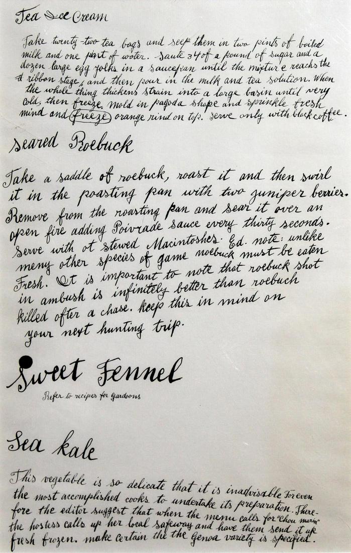 Andy Warhol - Sweet Fennel Cookbook Page (1 of 1)
