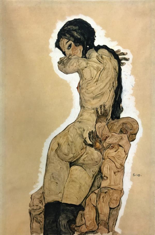 Egon Schiele - Mother and child: Artist: Egon Schiele Title: Mother and child Year: 1910 Dimensions: 16 1/4in. by 12 1/8in. Publisher: Mazzotta 1982 Suite: Erotic Drawings Medium:</