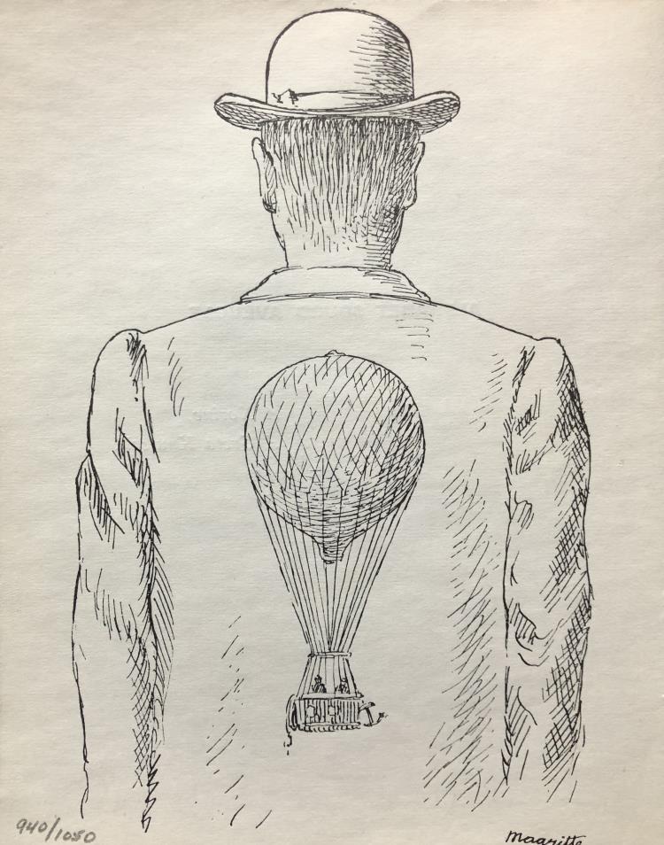 Rene Magritte - Untitled: Artist: Rene Magritte Title: Untitled Year: 1959 Dimensions: 5 1/2in. by 7 1/2in. Edition: From rare edition of 1050 Publisher: Paris: Le Terrain vague 1959.