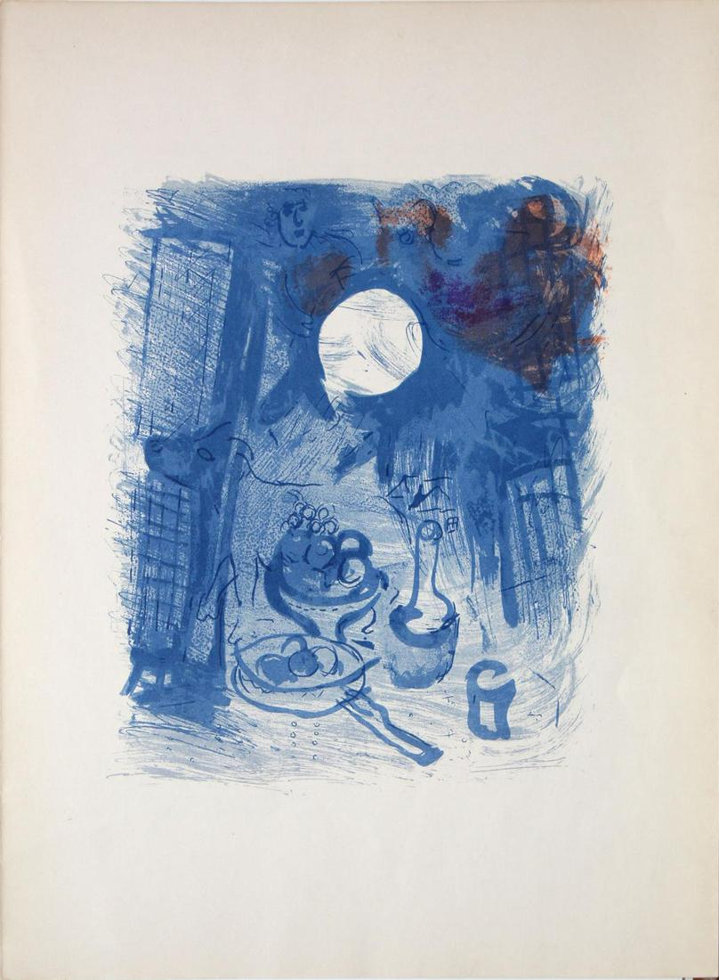 Marc Chagall - Nature Morte Bleue: Artist: Marc Chagall Title: Nature Morte Bleue Year: 1957 Dimensions: 15in. by 11in. Edition: From the limited edition of 2500 Publisher: Maeght Editions Paris Med