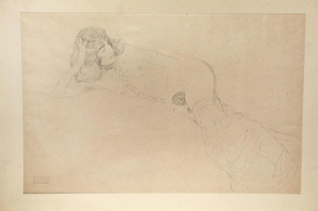 Gustav Klimt - Nude of a Woman with Braids: Artist: Gustav Klimt Title: Nude of a Woman with Braids Year: 1919 Dimensions: 20.25in. by 13in. Edition: From the rare limited edition of 500 Publisher: Gilhofer and Ranse