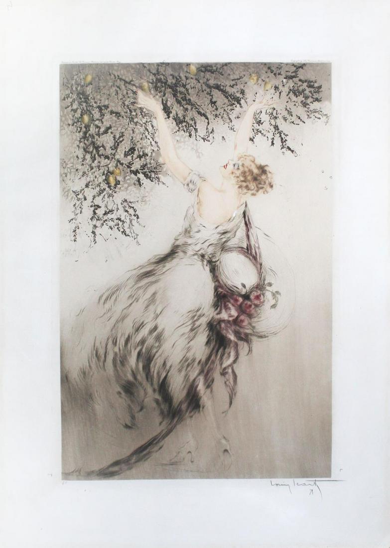 Louis Icart - Lemon Tree: Artist: Louis Icart Title: Lemon Tree Year: 1923 Dimensions: 18 1/2in. by 25 1/2in. Edition: From the rare limited edition Medium: Orignial etching on paper wit