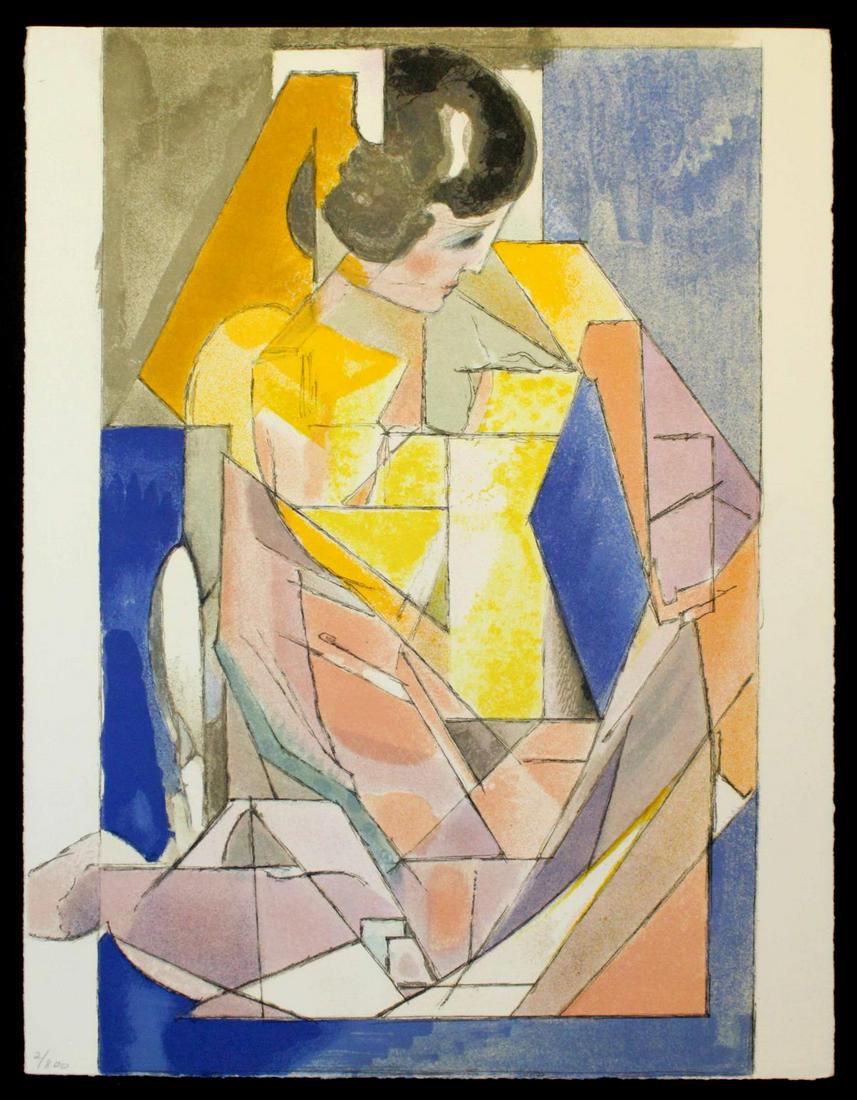 Jacques Villon - Portrait d'une jeune fille: Artist: Jacques Villon Title: Portrait d'une jeune fille Year: 1972 Dimensions: 12.75in. by 10in. Edition: Number 2 from the rare limited edition of 800 Suite: Souvenirs de