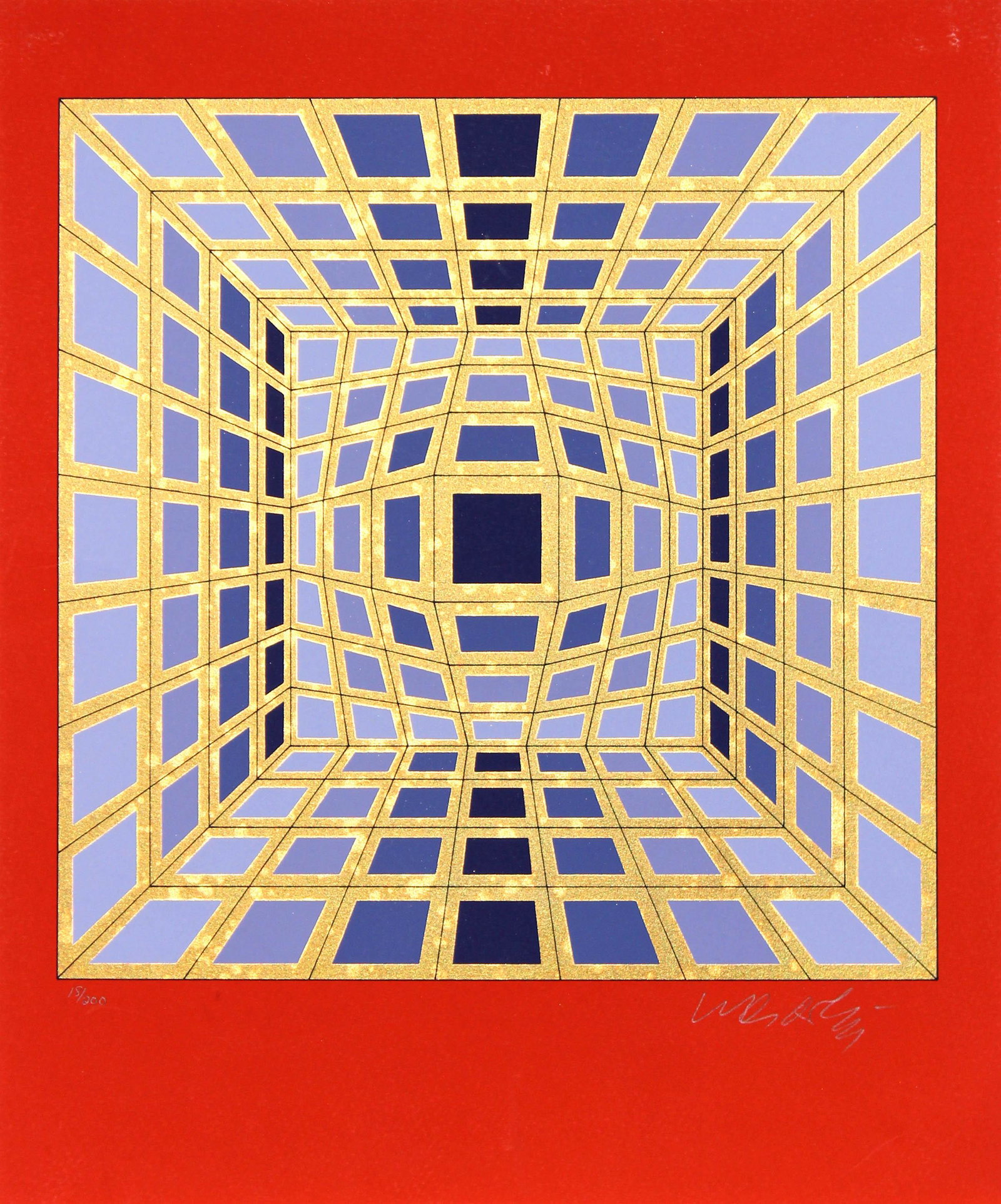 Victor Vasarely - Datta: Artist: Victor Vasarely Title: Datta Dimensions: in. by in. Edition: 18 from the rare limited edition of 200 Medium: Original serigraph Condition: Excellent