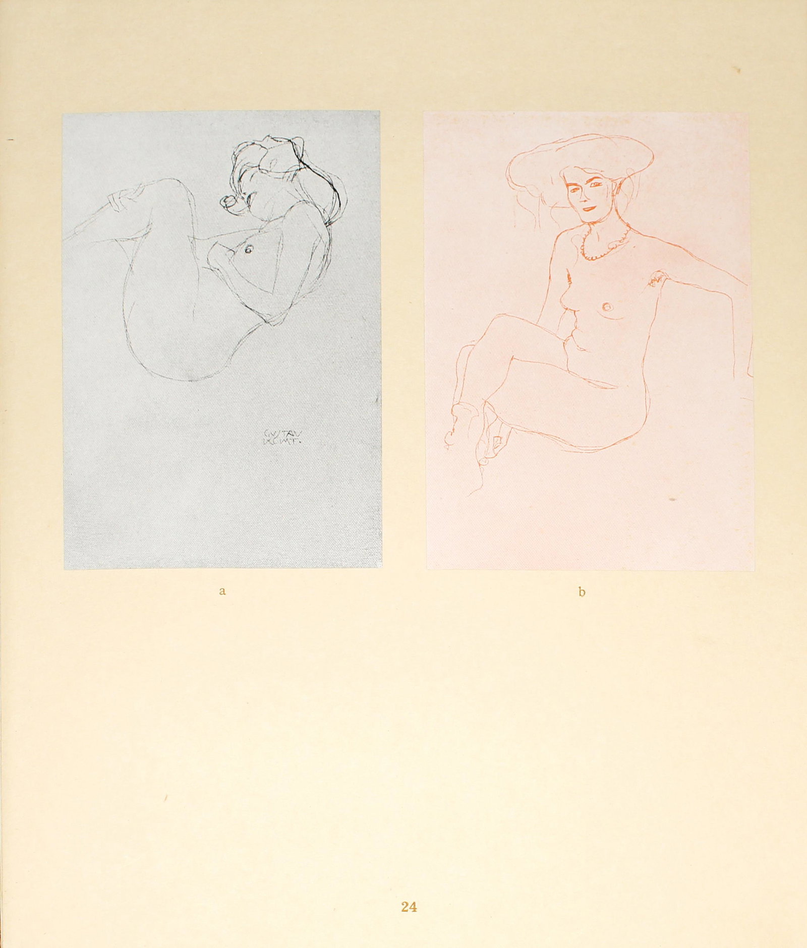 Gustav Klimt (After) - Studie zum Bilde der: Artist: Gustav Klimt (After) Title: Studie zum Bilde der Danae/Weiblicher Akt Year: 1920 Dimensions: 11.5in. by 9.5in. Edition: 137 from the rare limited edition of 500