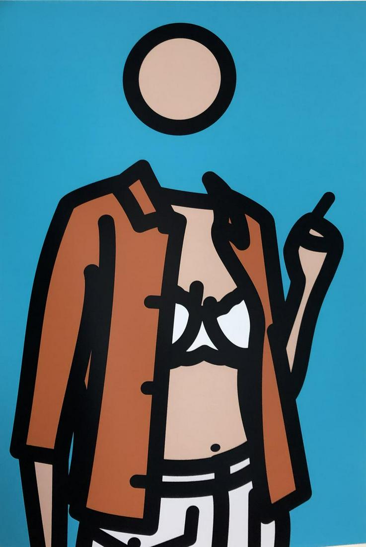 Julian Opie - Ruth with cigarette: Artist: Julian Opie Title: Ruth with cigarette Year: 2005 Dimensions: 15.5in. by 11.5in. Edition: From the limited edition of 250 Publisher: Alan Cristea Galler