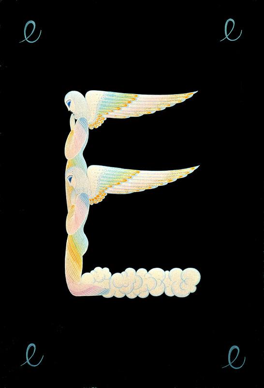 Erte - The Letter E: Artist: Erte Title: The Letter E Year: 1976 Dimensions: 19in. by 13 1/2in. Weight: 0 Edition: From the Rare Limited Edition 350 Publisher: Circle