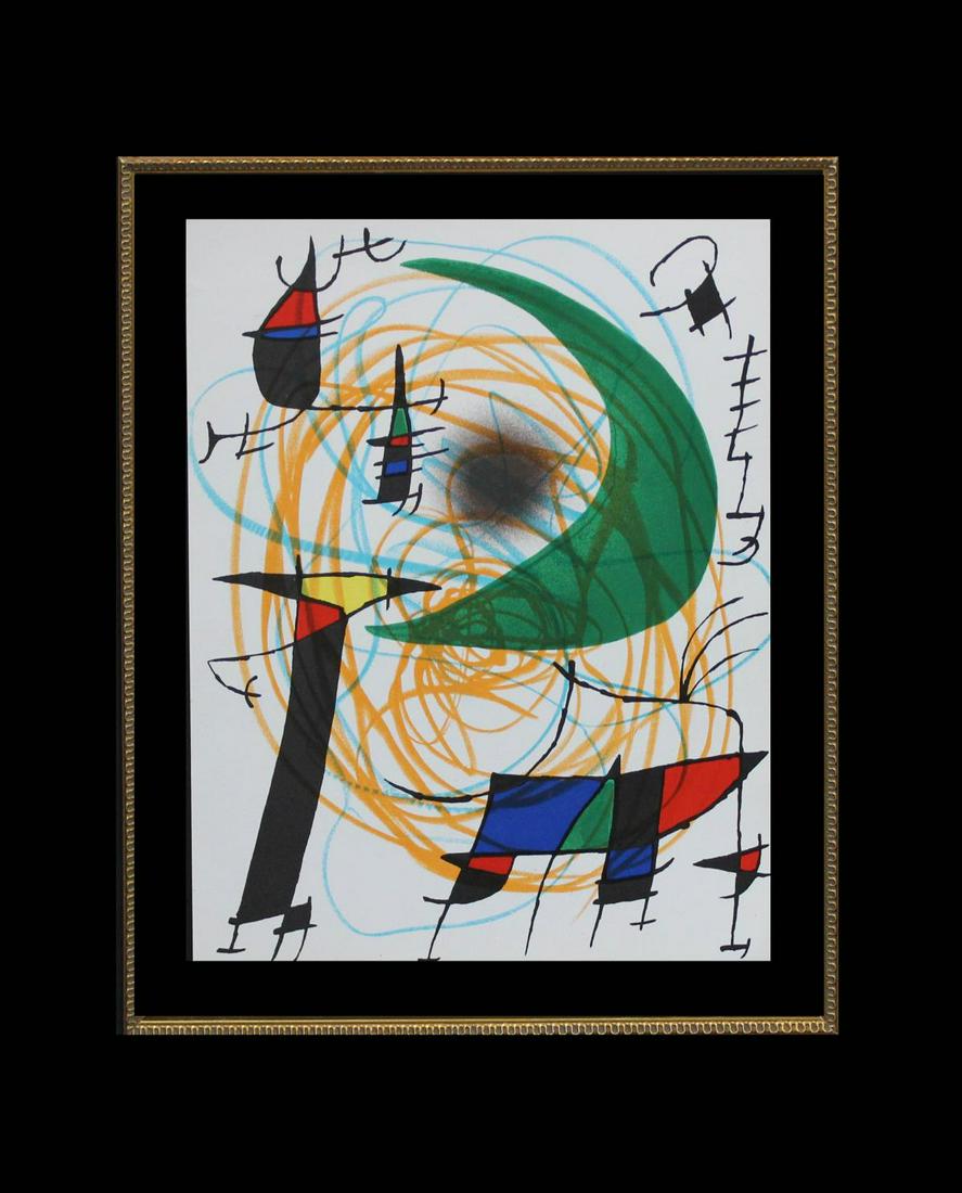 Joan Miro - Lithographie Originale V: Artist: Joan Miro Title: Lithographie Originale V Year: 1975 Dimensions: 12.5in. by 9.75in. Edition: From the rare limited edition Publisher: Leon Amiel New Yor