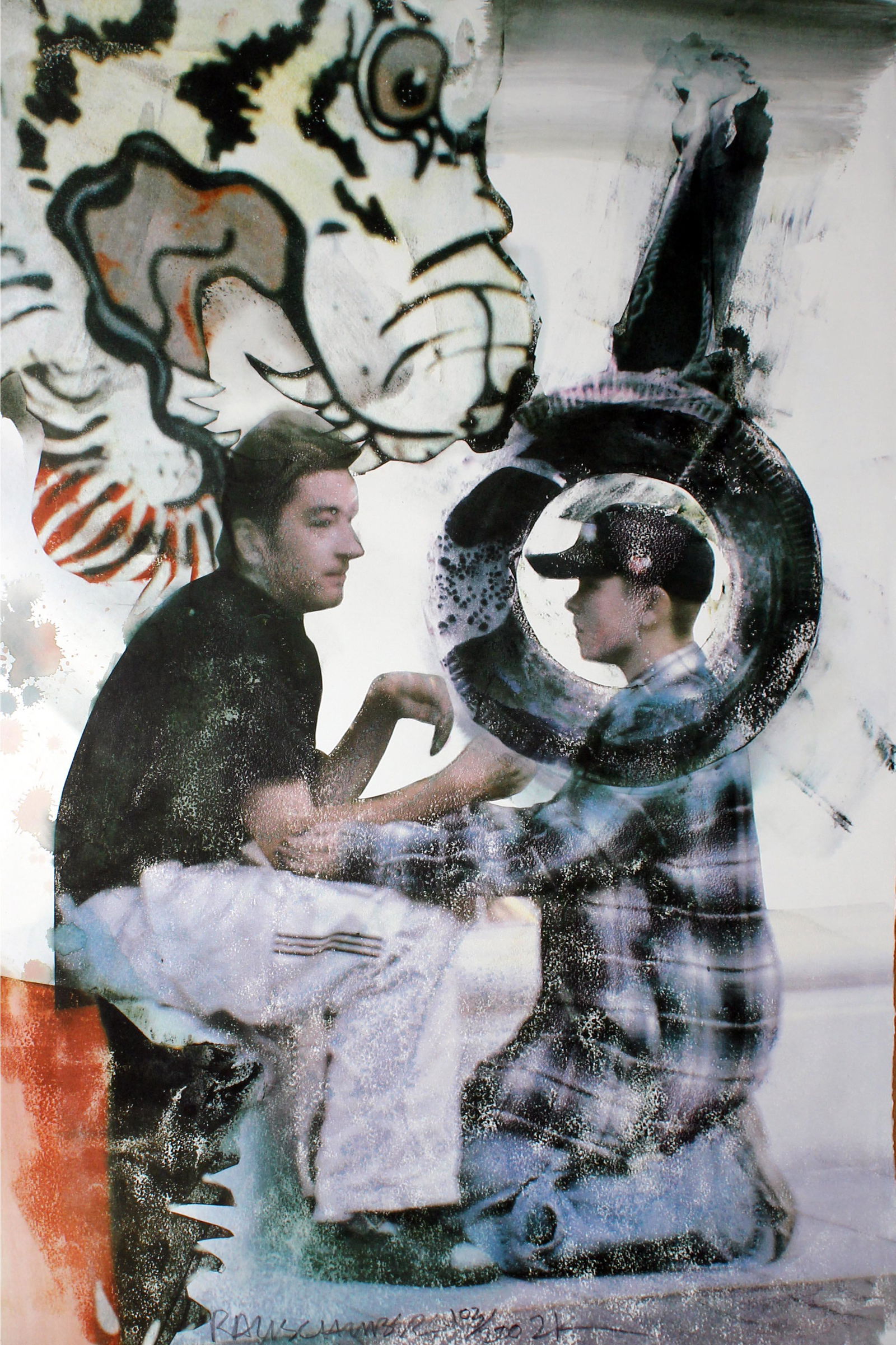 Robert Rauschenberg - One Lioner: Title: One Lioner Artist: Robert Rauschenberg Dimensions: 35 x 24 Medium: Original lithograph on paper Signature: Hand signed by the artist Year: 2000 Edition: