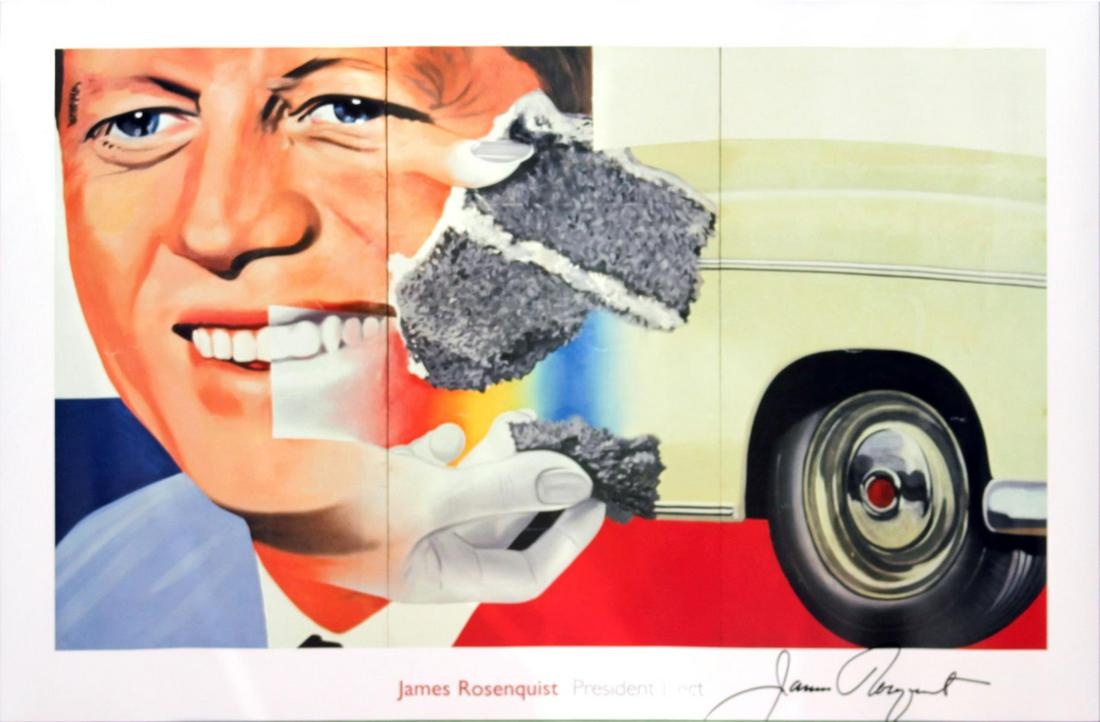 James Rosenquist - JFK - President Elect: Artist: James Rosenquist Title: JFK - President Elect Year: 1960 Dimensions: 24in. by 36in. Edition: From the rare limited edition Medium: Original offset lithograph on pap
