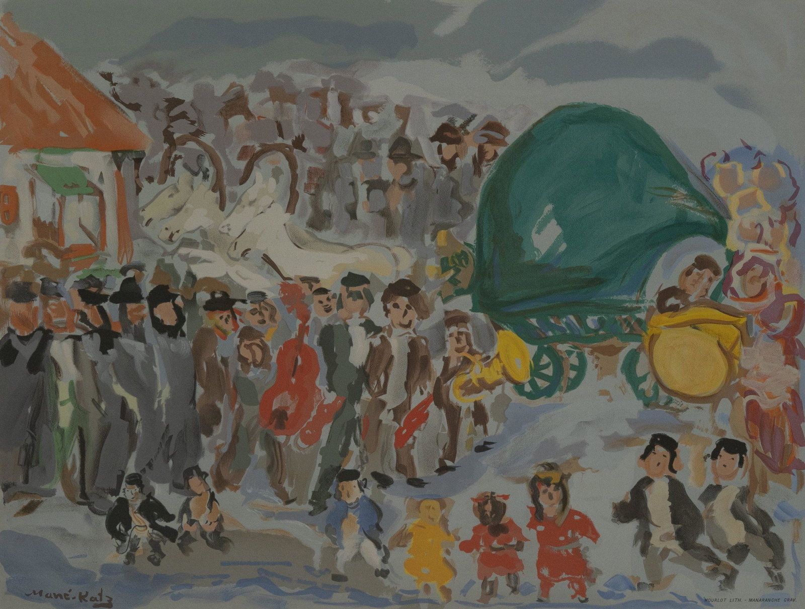 Emmanuel Mane-Katz - Untitled 2: Artist: Emmanuel Mane-Katz Title: Untitled 2 Year: 1966 Dimensions: 27 1/2in. by 21 1/4 in. Suite: Douze Lithographies pour Stempeniou de Cholem Aleikheim Medium:</